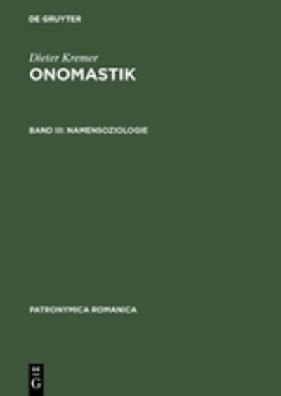 Cover for International Congress of Onomastic Sciences (18th 1993 Trier, Germany) · Onomastik (Book) (1999)