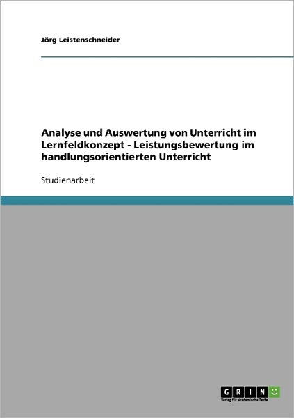 Cover for Leistenschneider · Analyse und Auswertung (Book) [German edition] (2008)