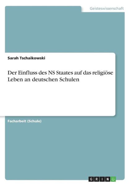 Cover for Tschaikowski · Der Einfluss des NS Staate (Book)