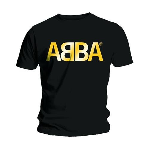 Cover for Abba · ABBA Unisex T-Shirt: Gold Logo (T-shirt) [size S] [Black - Unisex edition] (2014)
