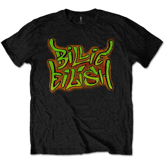 Billie Eilish Unisex T-Shirt: Graffiti - Billie Eilish - Gadżety - MERCHANDISE - 5056368606168 - 23 stycznia 2020