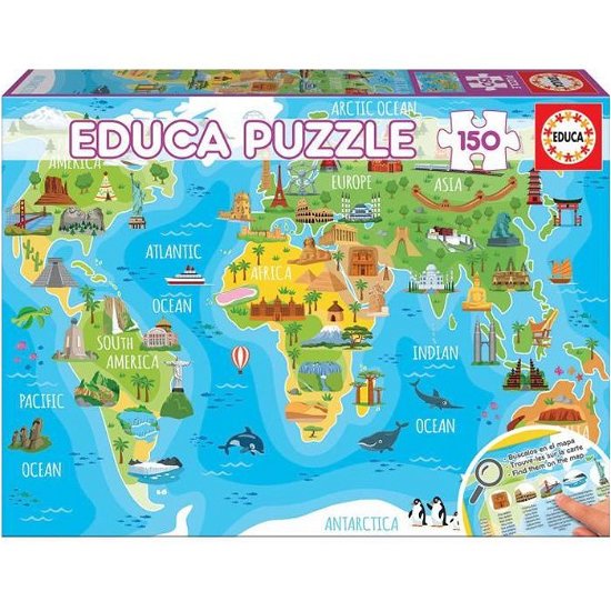 Cover for Educa · 18116 - Weltkarte Der Monumente Puzzle - 150 Teile (Spielzeug) (2020)