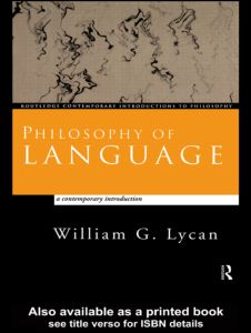 Cover for William G. Lycan · Philosophy of Language (Pocketbok) (1999)