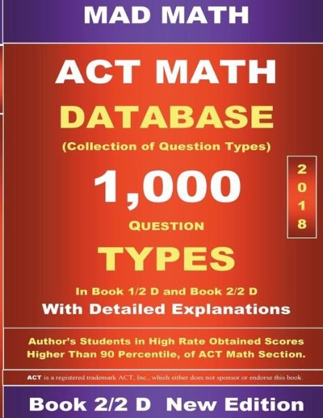 Cover for John Su · 2018 ACT Math Database 2-2 D (Paperback Bog) (2018)