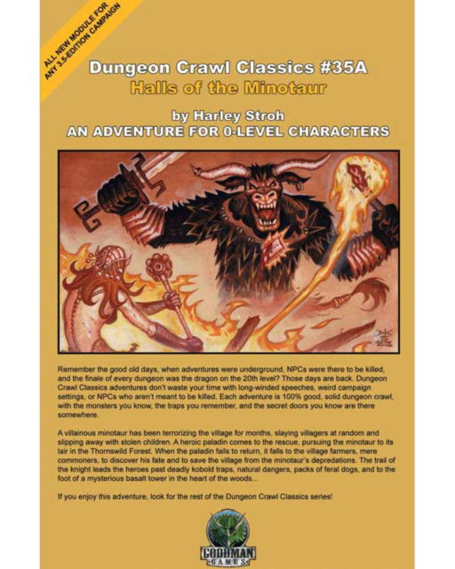 Cover for Harley Stroh · Dungeon Crawl Classics #35A Mini: Halls of the Minotaur - DCC DUNGEON CRAWL CLASSICS (Paperback Book) (2024)