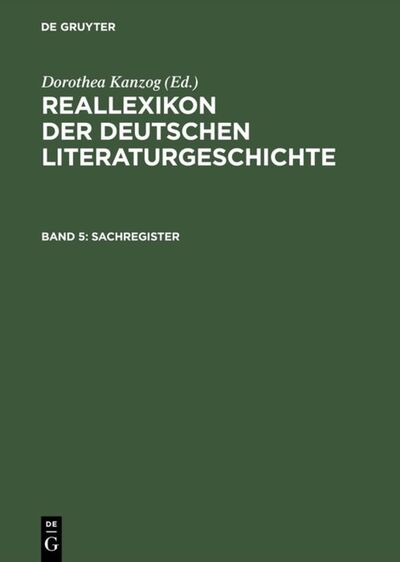 Cover for K Kanzog · Reallexikon d.dtsch.Literatur.5 (Book) (1988)