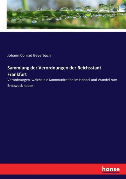 Cover for Beyerbach · Sammlung der Verordnungen der (Book) (2017)