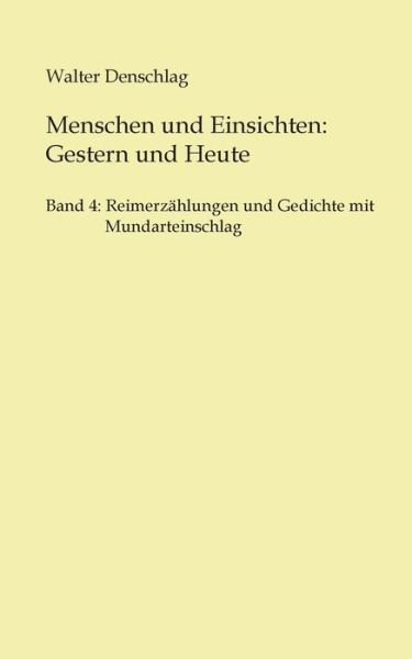 Cover for Denschlag · Menschen und Einsichten: Gest (Book) (2018)