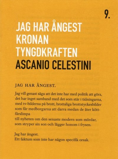 Cover for Ascanio Celestini · Astor Novell: Jag Har Ångest; Kronan: Tyngdkraften (Book) (2012)