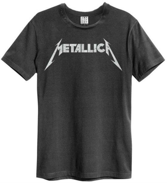 Metallica Logo Amplified Vintage Charcoal Large T Shirt - Metallica - Merchandise - AMPLIFIED - 5054488967169 - 