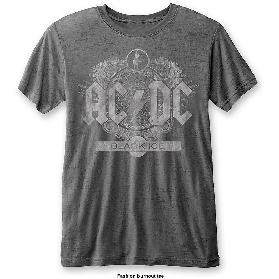 Cover for AC/DC · AC/DC Unisex T-Shirt: Black Ice (Burnout) (T-shirt) [size S] [Grey - Unisex edition]