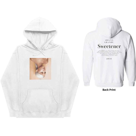 Ariana Grande Unisex Pullover Hoodie: Sweetener (White) (Back Print) - Ariana Grande - Produtos - - 5056170682169 - 7 de maio de 2019