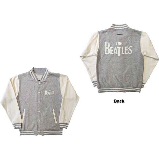 The Beatles Unisex Varsity Jacket: Drop T Logo (Back Print) - The Beatles - Merchandise -  - 5056561084169 - 