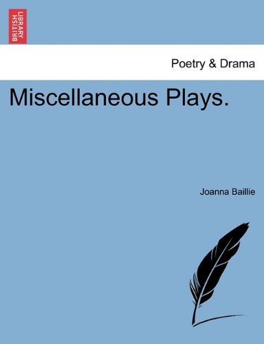 Cover for Joanna Baillie · Miscellaneous Plays. (Pocketbok) (2011)