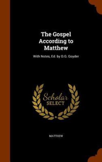 Cover for Matthew · The Gospel According to Matthew (Hardcover Book) (2015)