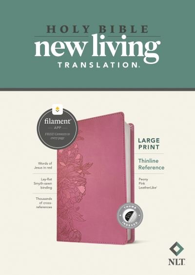 Cover for Tyndale · NLT Large Print Thinline Reference Bible, Filament, Peony (Lederbuch) (2021)