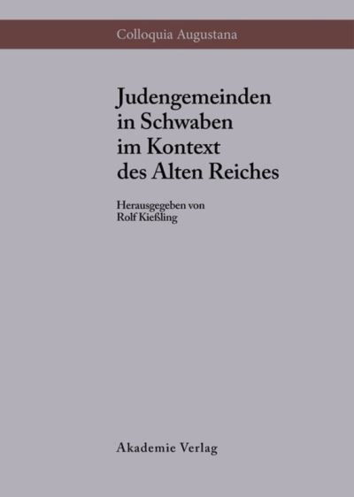 Cover for Vch · Judengemeinden in Schwaben Im Kontext DES Alten Reiches (Inbunden Bok) (1995)