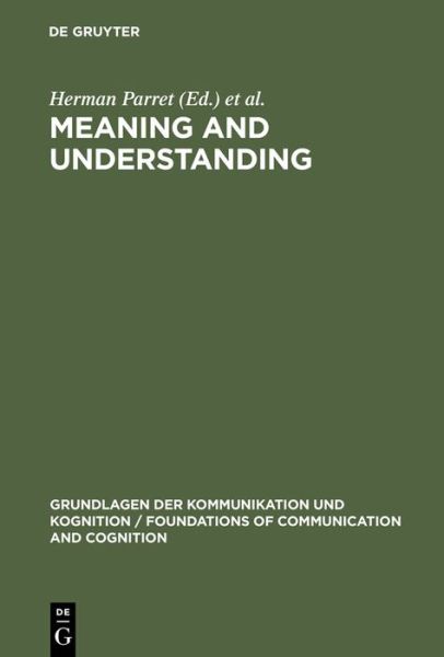 Cover for Herman Parret · Meaning and Understanding (Book) (1981)