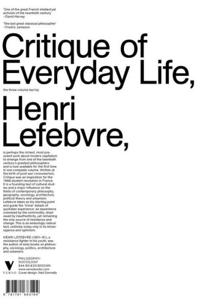 Cover for Henri Lefebvre · Critique of Everyday Life: The One-Volume Edition (Paperback Bog) (2014)