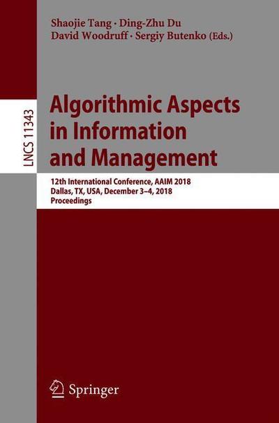 Cover for Algorithmic Aspects in Information and Management (Book) [1st ed. 2018 edition] (2018)