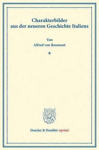 Cover for Reumont · Charakterbilder aus der neueren (Book) (2013)