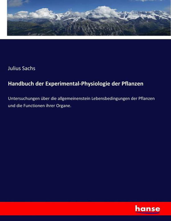 Cover for Sachs · Handbuch der Experimental-Physiol (Book) (2017)