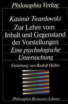 Cover for Twardowski · Zur Lehre vom Inhalt und Geg (Book)