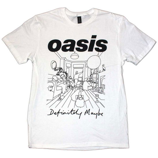 Cover for Oasis · Oasis Unisex T-Shirt: Definitely Maybe Line Drawing (White) (T-shirt) [size S] (2024)