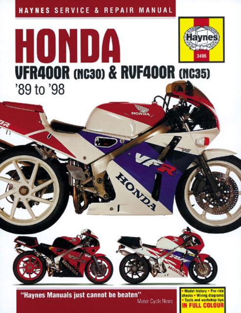 Cover for Haynes Publishing · Honda VFR400 (NC30) &amp; RVF400 (NC35) V-Fours (89 - 98) Haynes Repair Manual (Paperback Bog) (2015)