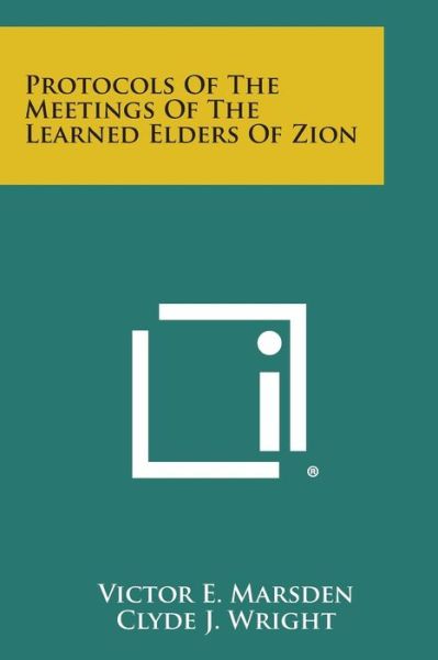 Cover for Victor E Marsden · Protocols of the Meetings of the Learned Elders of Zion (Paperback Book) (2013)