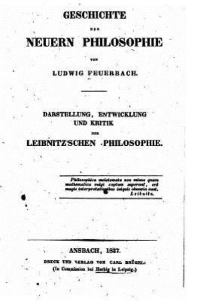 Cover for Ludwig Feuerbach · Geschichte der Neuern Philosophie (Taschenbuch) (2016)