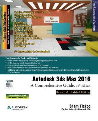 Cover for And Cadcim Technologies Prof Sham · Autodesk 3ds Max 2016 (Paperback Book) (2015)