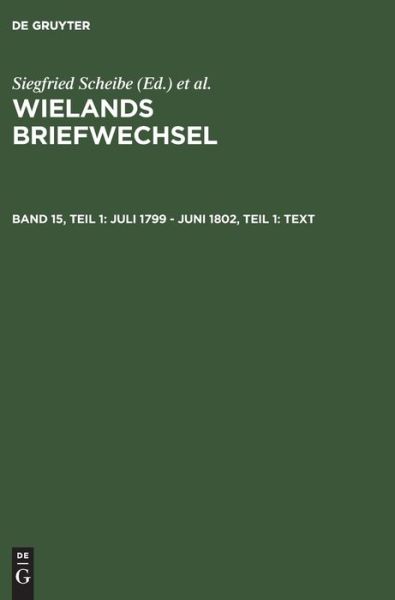 Cover for Christoph Martin Wieland · Briefwechsel. (Book) (2004)