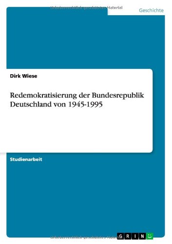 Cover for Wiese · Redemokratisierung der Bundesrepu (Book) [German edition] (2011)