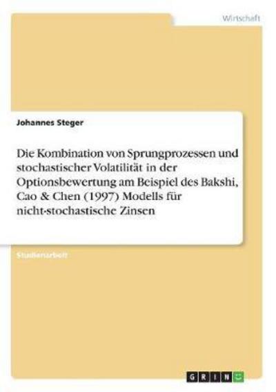 Cover for Steger · Die Kombination von Sprungprozes (Book) (2017)