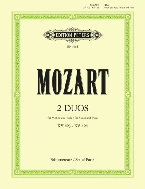 Cover for Duos in G &amp; B flat; K423 &amp; K424 (Sheet music) (2001)