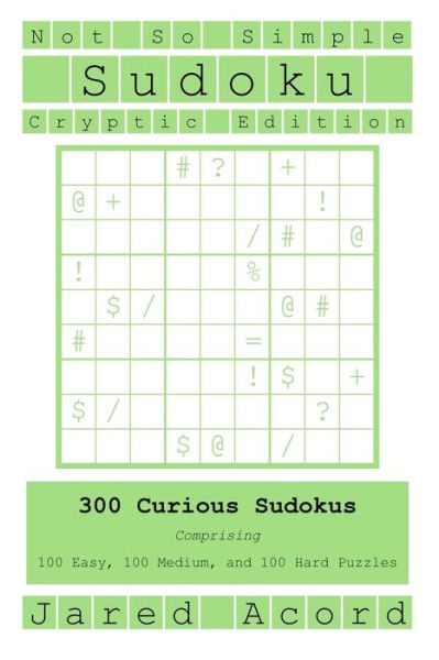 Cover for Jared Acord · Not So Simple Sudoku, Cryptic Edition (Paperback Book) (2020)