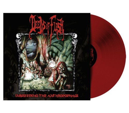 Cover for Deeds of Flesh · Inbreeding the Anthropophagi (Red Vinyl LP) (LP) (2023)