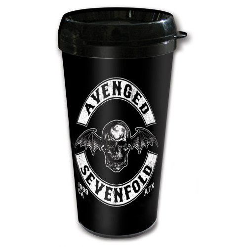 Avenged Sevenfold Travel Mug: Death Bat Crest (Plastic Body) - Avenged Sevenfold - Merchandise - Unlicensed - 5055295380172 - 18. november 2016