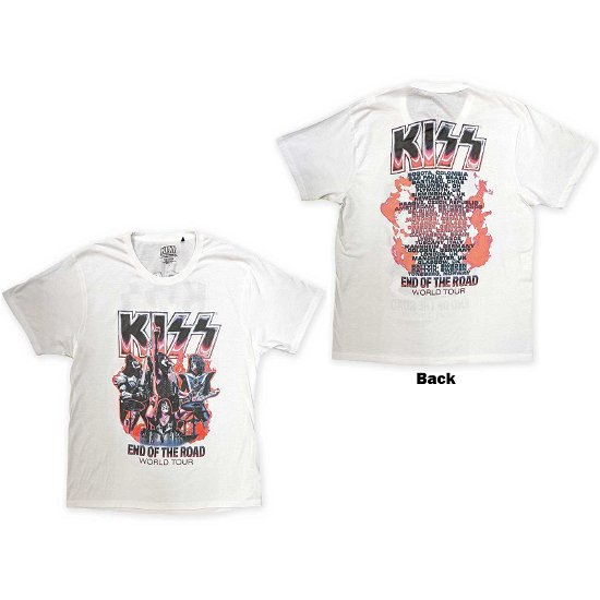 KISS Unisex T-Shirt: End Of The Road Band Playing (Back Print) - Kiss - Fanituote -  - 5056737203172 - 