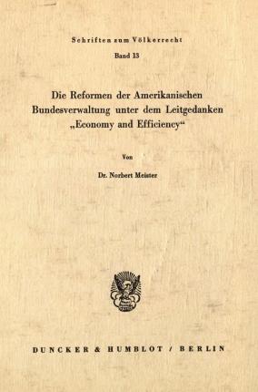 Cover for Meister · Die Reformen der Amerikanischen (Book) (1971)