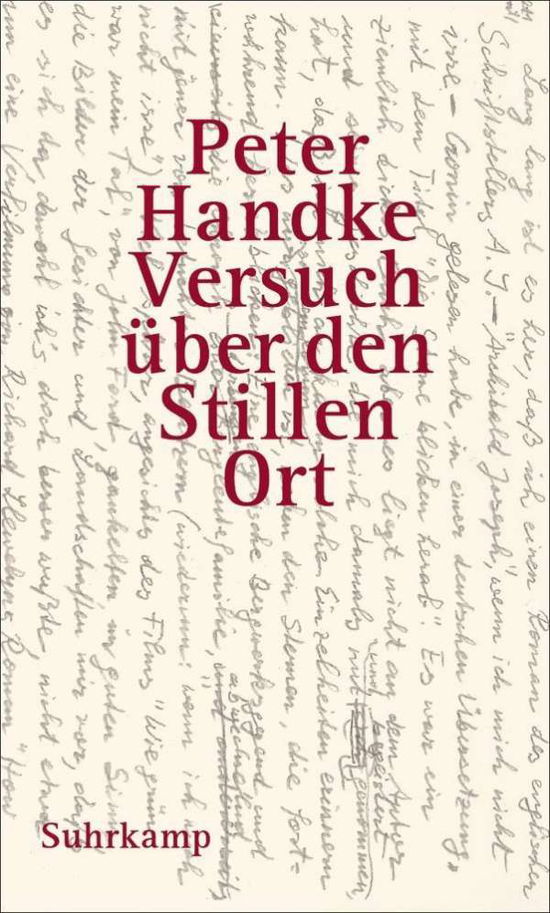 Cover for Peter Handke · Handke:versuch Ã¼ber Den Stillen Ort (Book)