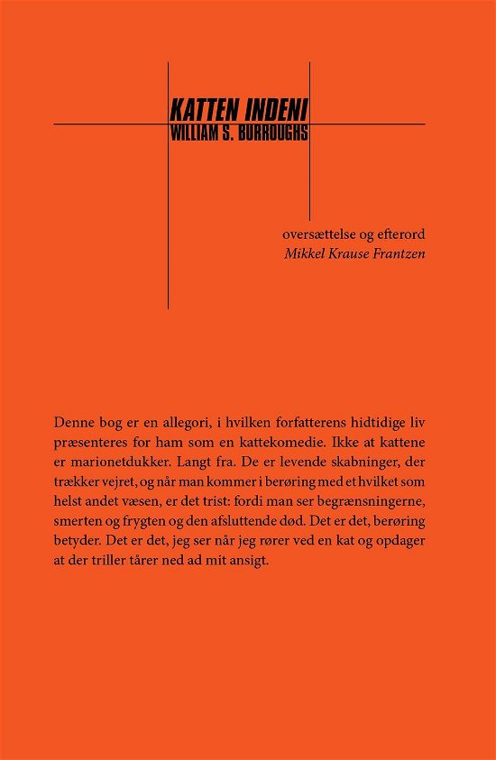 Cover for William S. Burroughs · Katten indeni (Taschenbuch) [1. Ausgabe] (2014)