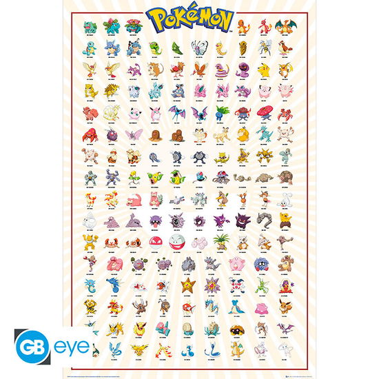 POKEMON - Poster Kanto 151 German (91.5x61) - Großes Poster - Merchandise -  - 3665361081173 - 7. februar 2019