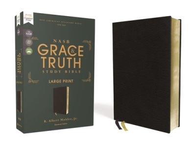 Cover for Mohler, Jr., R. Albert · NASB, The Grace and Truth Study Bible (Trustworthy and Practical Insights), Large Print, European Bonded Leather, Black, Red Letter, 1995 Text, Comfort Print (Leather Book) (2022)