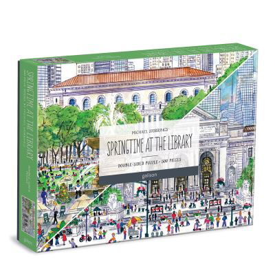 Cover for Galison · Michael Storrings Springtime at the Library 500 Piece Double-Sided Puzzle (SPILL) (2021)