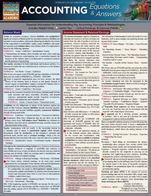 Accounting Equations & Answers - Michael P Griffin - Books - Barcharts, Inc - 9781423218173 - May 31, 2012