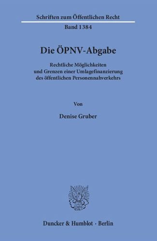 Cover for Gruber · Die ÖPNV-Abgabe (Bog) (2018)