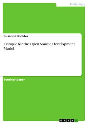 Cover for Richter · Critique for the Open Source De (Bog) (2013)
