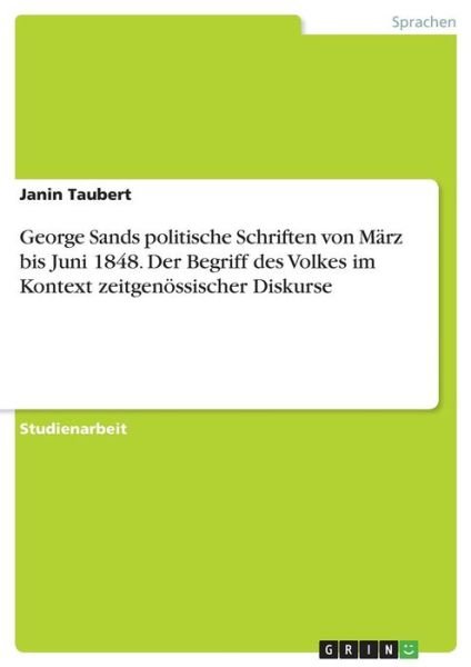 Cover for Taubert · George Sands politische Schrift (Book)